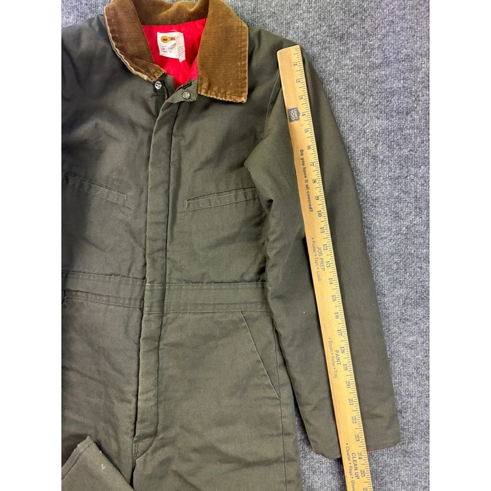 VNTG Key Imperial Insulated Coveralls Kids Size 18 Olive Green Corduroy Collar